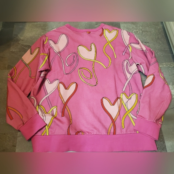 Escada Sport hearts printed sweater. 100% cotton. Rhinestones. Size L. - Picture 2 of 14